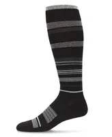 Men's Multi Striped Cotton Compression Socks