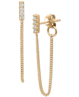 Giani Bernini Cubic Zirconia Chain Drop Earrings, Created for Macy's