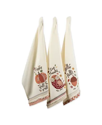 Design Imports Thanksgiving Cozy Picnic, Plaid Dishtowel, Set of 3