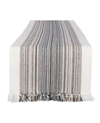 Design Imports Striped Fringed Table Runner
