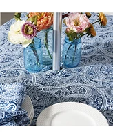 Design Imports Paisley Print Outdoor Tablecloth with Zipper