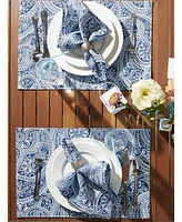 Design Imports Paisley Print Outdoor Placemat, Set of 6
