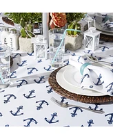 Design Imports Anchors Print Outdoor Tablecloth with Zipper