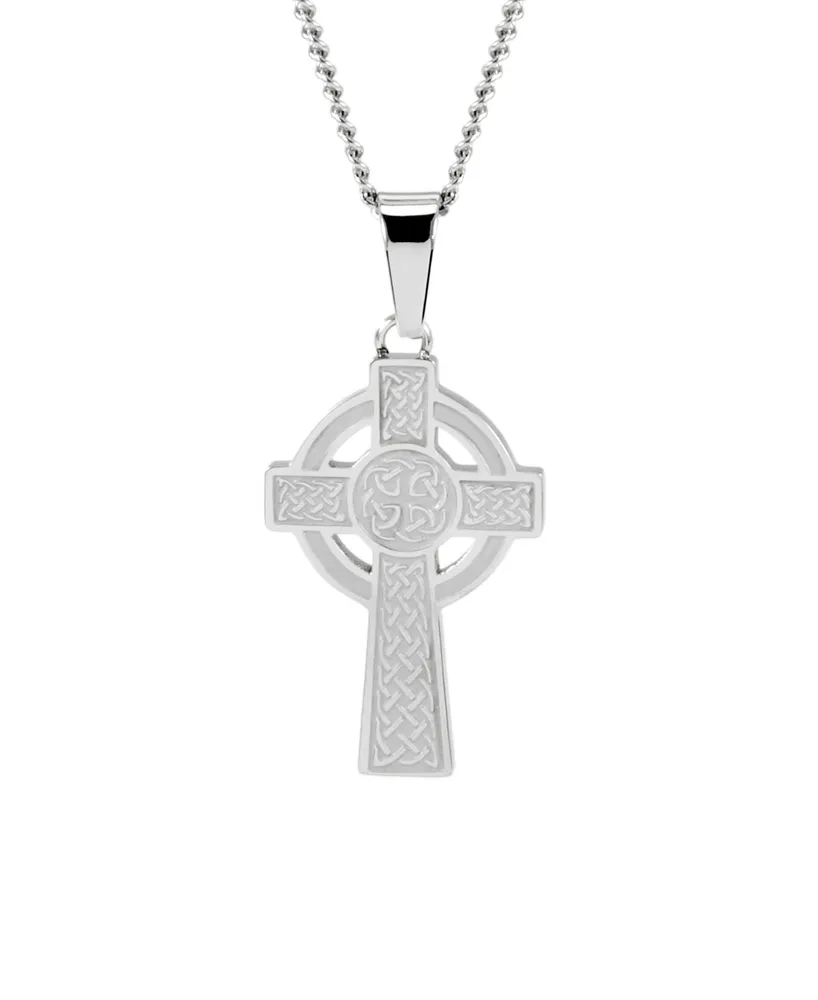 Men's Stainless Steel Celtic Cross Pendant Necklace