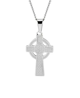 Men's Stainless Steel Celtic Cross Pendant Necklace