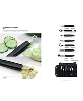 Essentials 7 Piece Stainless Steel Garnishing tool Set with Case