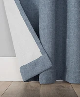 Cayden Grid Texture Draft Shield Fleece Insulated 100% Blackout Grommet Curtain Panel