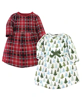 Hudson Baby Toddler Girl Cotton Long-Sleeve Dresses 2pk