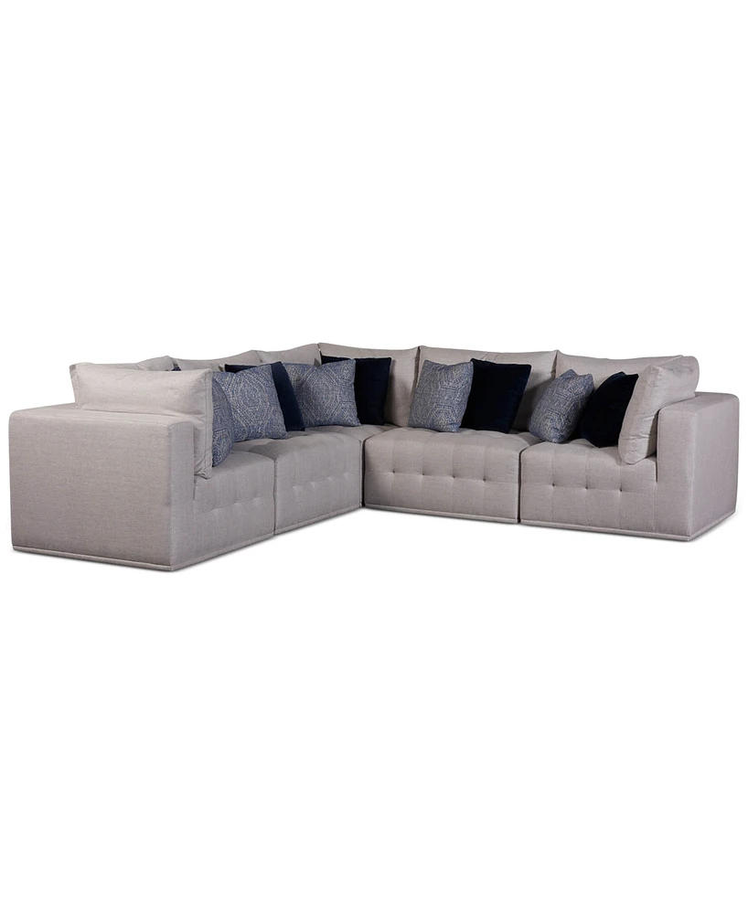Closeout! Modern -Pc. Fabric Modular Sectional