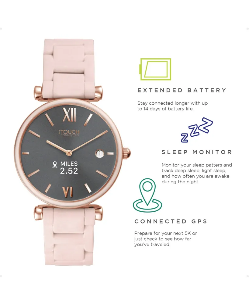 Connected Women's Hybrid Smartwatch Fitness Tracker: Rose Gold Case with Blush Metal Strap 38mm