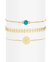 Wren Initial Turquoise Bracelet Set