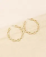 Ettika Chain Link Round Hoops