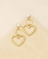 Ettika Gold Plateden Twist Pearl Earrings