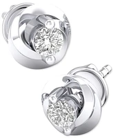 Diamond Swirl Stud Earrings (1/10 ct. t.w.) 10k White Gold or Yellow