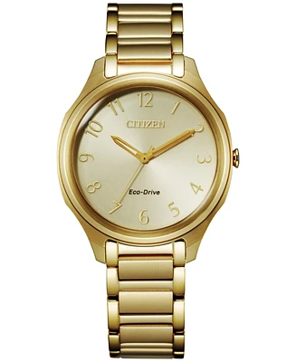 Citizen Eco-Drive Women's Gold-Tone Stainless Steel Bracelet Watch 35mm