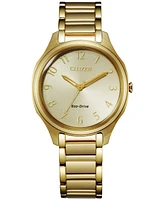 Citizen Eco-Drive Women's Gold-Tone Stainless Steel Bracelet Watch 35mm