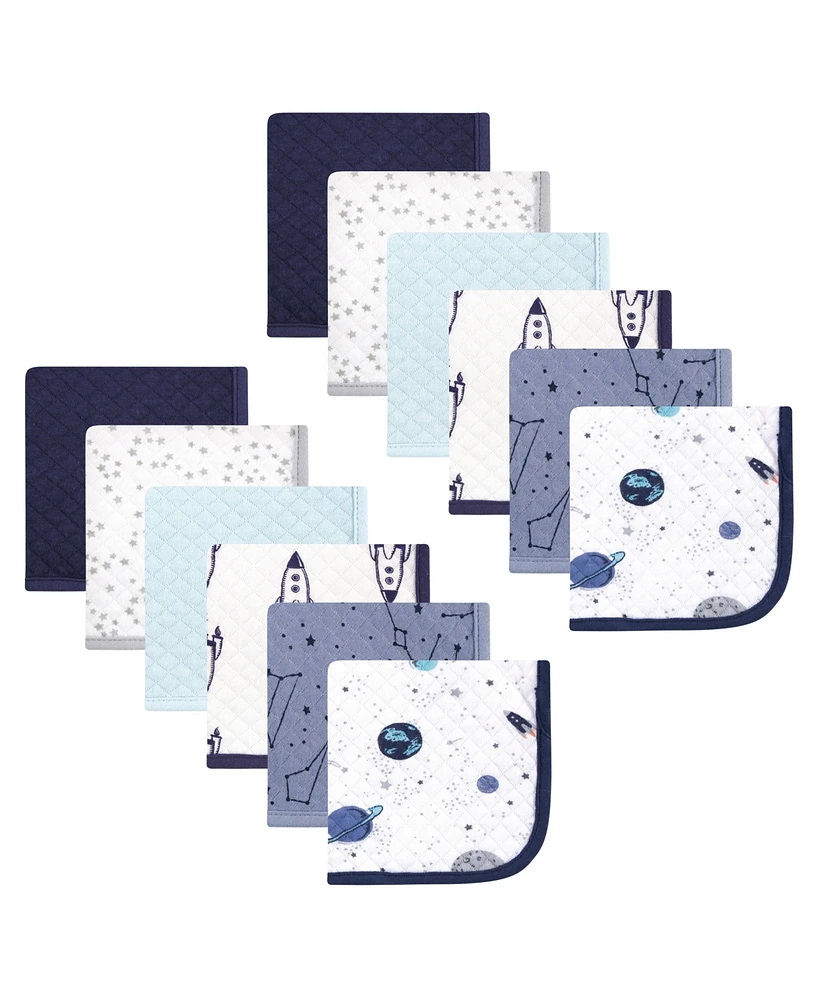 Hudson Baby Infant Boy Quilted Cotton Washcloths