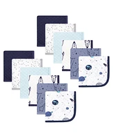 Hudson Baby Infant Boy Quilted Cotton Washcloths