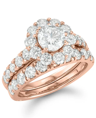 Certified Diamond Bridal Set (3 ct. t.w.) 18k White, Yellow and Rose Gold