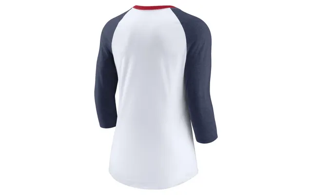 Cleveland Indians Nike Women's Color Split Tri-Blend 3/4-Sleeve Raglan T- Shirt - White/Heathered Navy