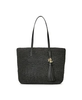 Lauren Ralph Crochet-Straw Medium Whitney Tote