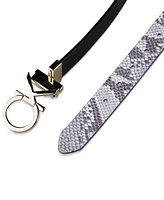 Calvin Klein Women's Reversible Monogram Buckle Belt