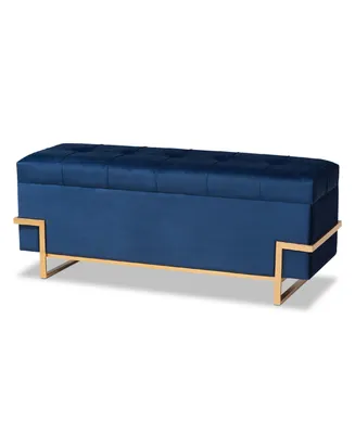 Parker Glam and Luxe Velvet Upholstered Storage Ottoman