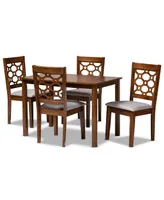 Henry Modern and Contemporary Fabric Upholstered 5 Piece Dining Set