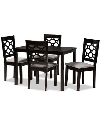 Henry Modern and Contemporary Fabric Upholstered 5 Piece Dining Set