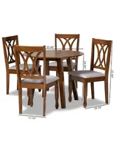 Leon Modern and Contemporary Fabric Upholstered 5 Piece Dining Set