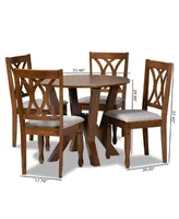 Irene Modern and Contemporary Fabric Upholstered 5 Piece Dining Set