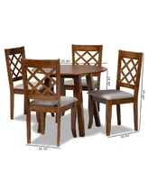 Adara Modern and Contemporary Fabric Upholstered 5 Piece Dining Set