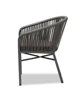 Marcus Modern and Contemporary Rope and Metal Outdoor Dining Chair