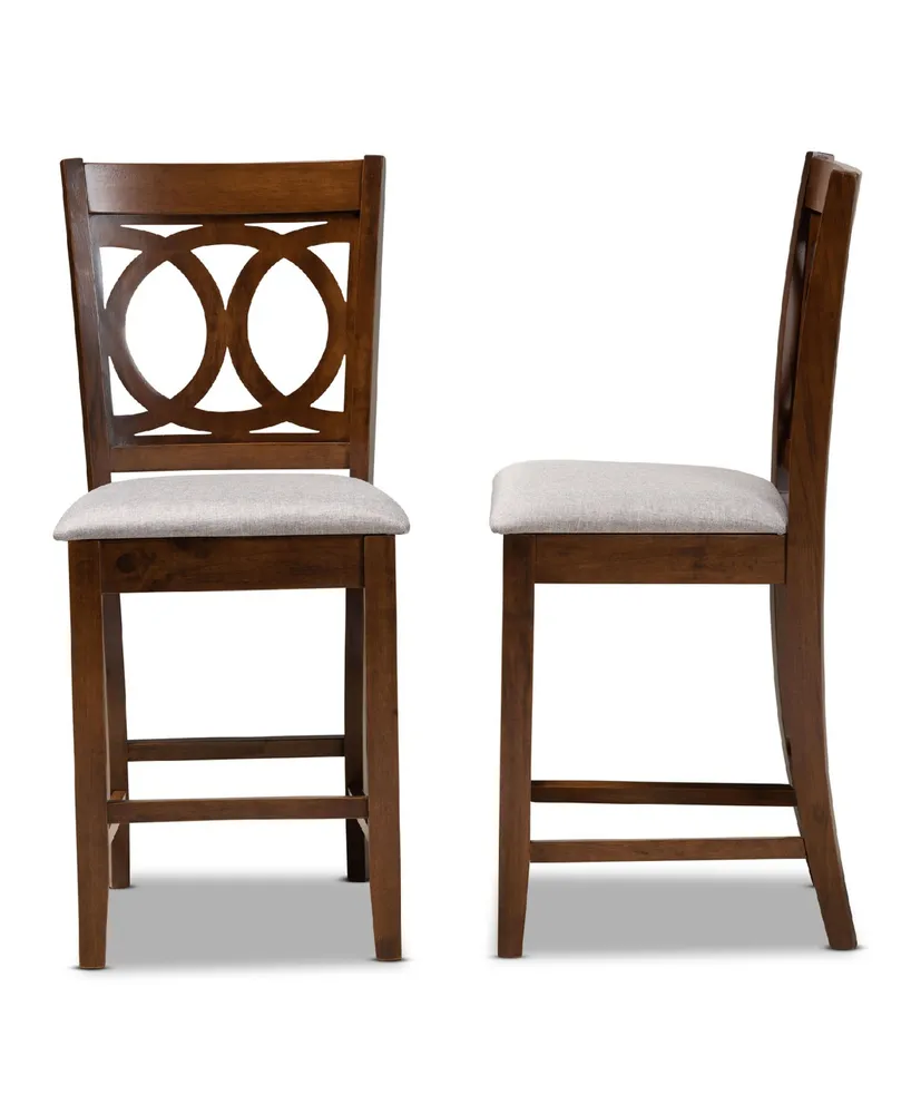 Lenoir Modern and Contemporary Fabric Upholstered 2 Piece Counter Height Pub Chair Set