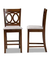 Lenoir Modern and Contemporary Fabric Upholstered 2 Piece Counter Height Pub Chair Set