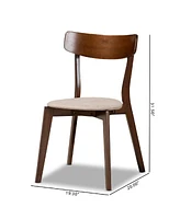 Iora Mid-Century Modern Transitional Fabric Upholstered 4 Piece Dining Chair Set