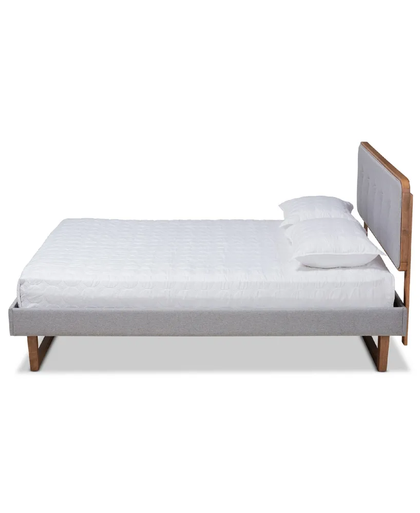 Sofia Mid-Century Modern Fabric Upholstered Full Size Platform Bed