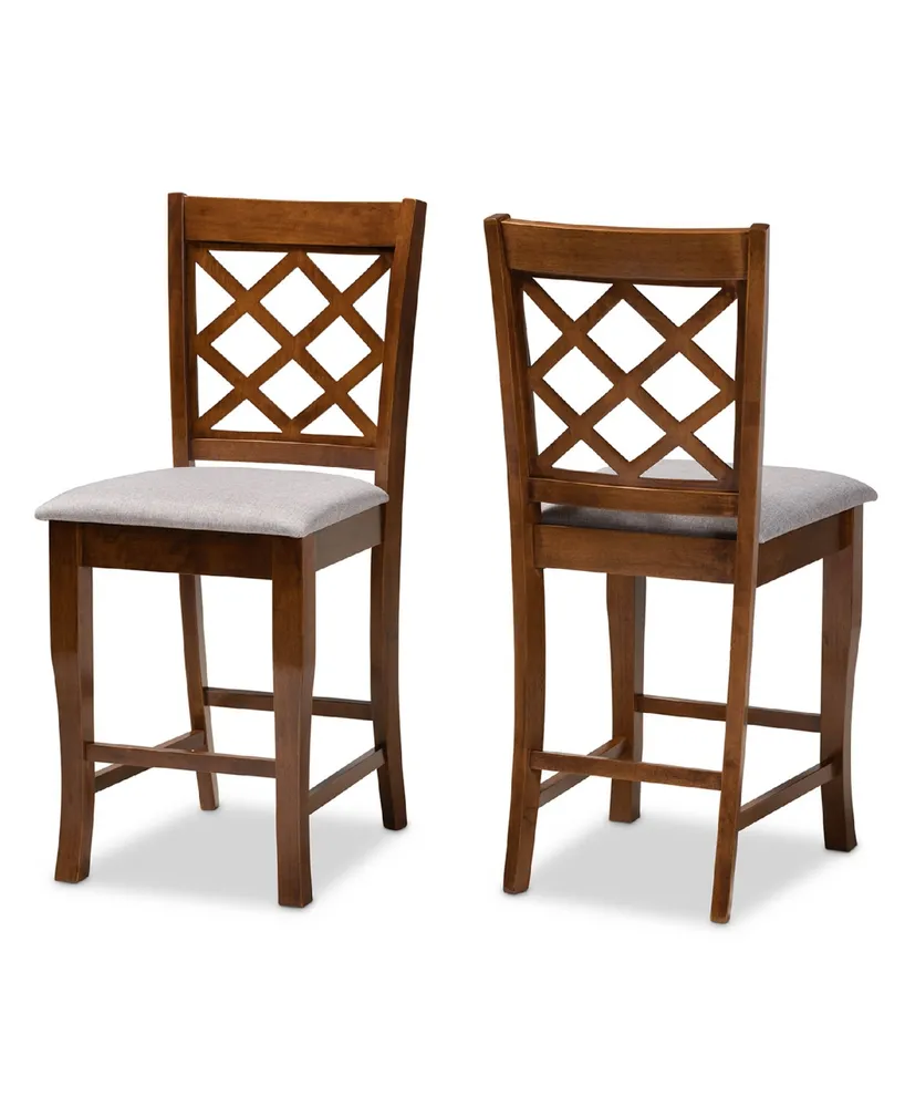 Aria Modern and Contemporary Fabric Upholstered 2 Piece Counter Height Pub Chair Set