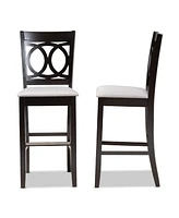 Carson Modern and Contemporary Fabric Upholstered 2 Piece Bar Stool Set