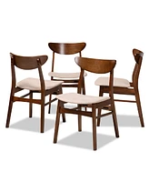 Parlin Mid-Century Modern Transitional Fabric Upholstered 4 Piece Dining Chair Set