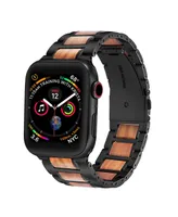 Men's and Women's Black Stainless Steel Wood for Apple Watch 42mm