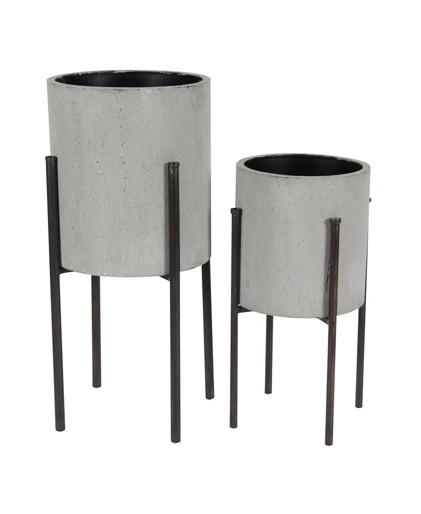 Metal Modern Planter, Set of 2