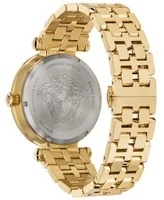 Versace Men's Swiss Greca Sport Gold-Tone Stainless Steel Bracelet Watch 43mm