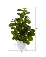 16" Peperomia Artificial Plant in Decorative Planter