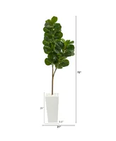 6' Fiddle Leaf Fig Artificial Tree in Tall Planter