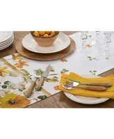 Saro Lifestyle Block Print Table Runner with Floral Design, 72" x 16"