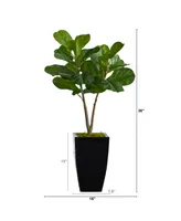 3' Fiddle Leaf Fig Artificial Tree in Metal Planter
