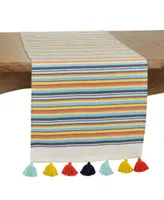 Saro Lifestyle Fiesta Table Runner with Striped Design, 72" x 16"