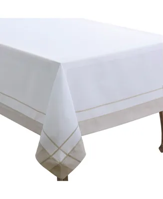Saro Lifestyle Casual Tablecloth with Banded Border Design