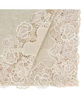 Saro Lifestyle Lace Tablecloth with Rose Border Design